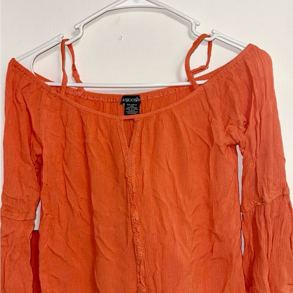 Women's Orange Off-Shoulder Top
